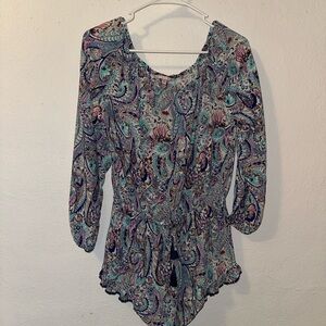 Paisley Print Women's Sleeveless Romper